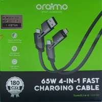 Oraimo SpeedLine 4 OCD-155 cable showing all four connector ends
