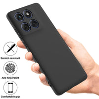 Motorola G Stylus 2025 Soft Silicone Case – Black – angle view