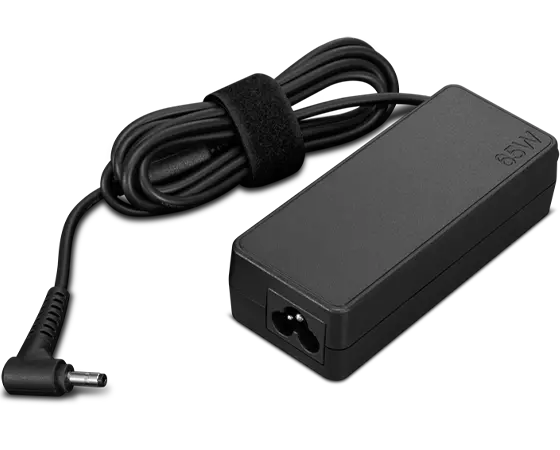 Lenovo 65W small pin laptop charger, black, 4.0mm round tip