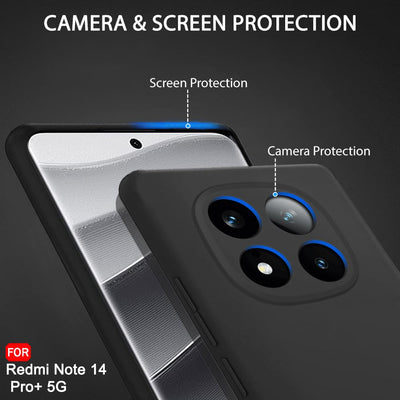 Silicone Case for Xiaomi Redmi Note 14 Pro Plus - Black