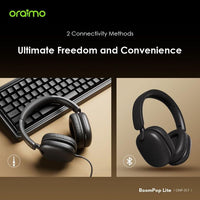Oraimo BoomPop Lite OHP-317 headphones - feature graphic showing 65 hour battery and controls