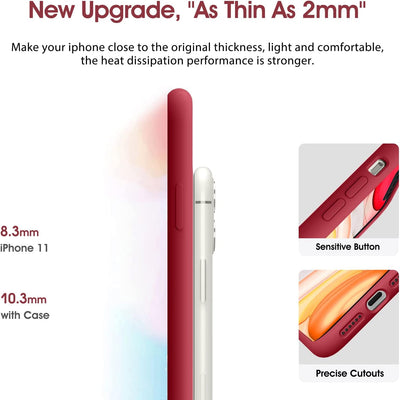 Silicone Case for Apple iPhone 12 - Burgundy