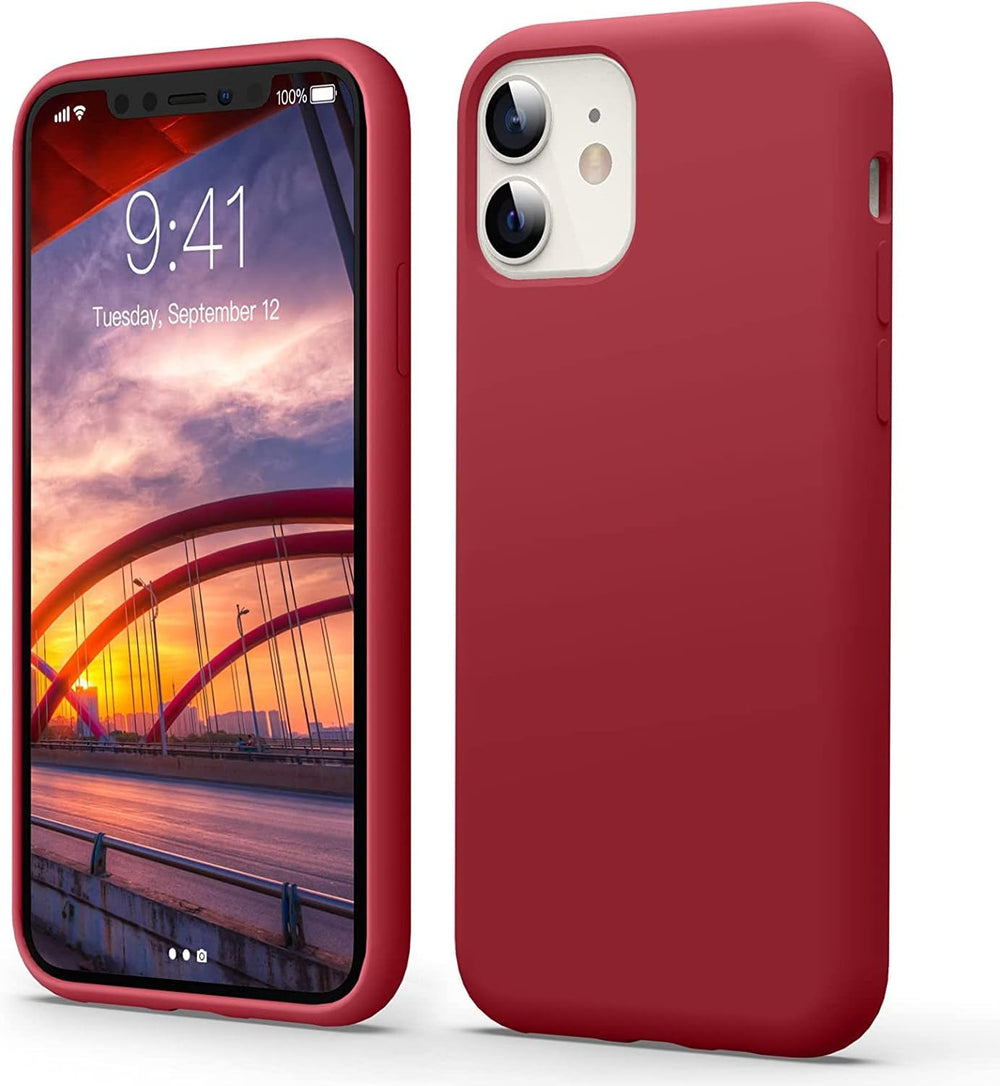 Silicone Case for Apple iPhone 12 - Burgundy