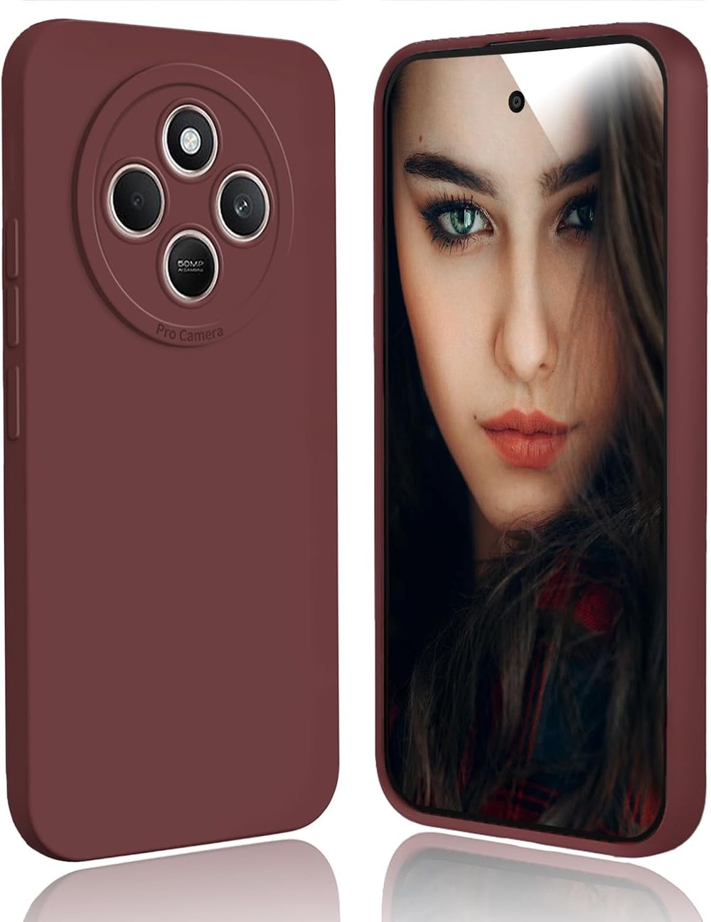 Silicone Case for Xiaomi Redmi 14C - Burgundy
