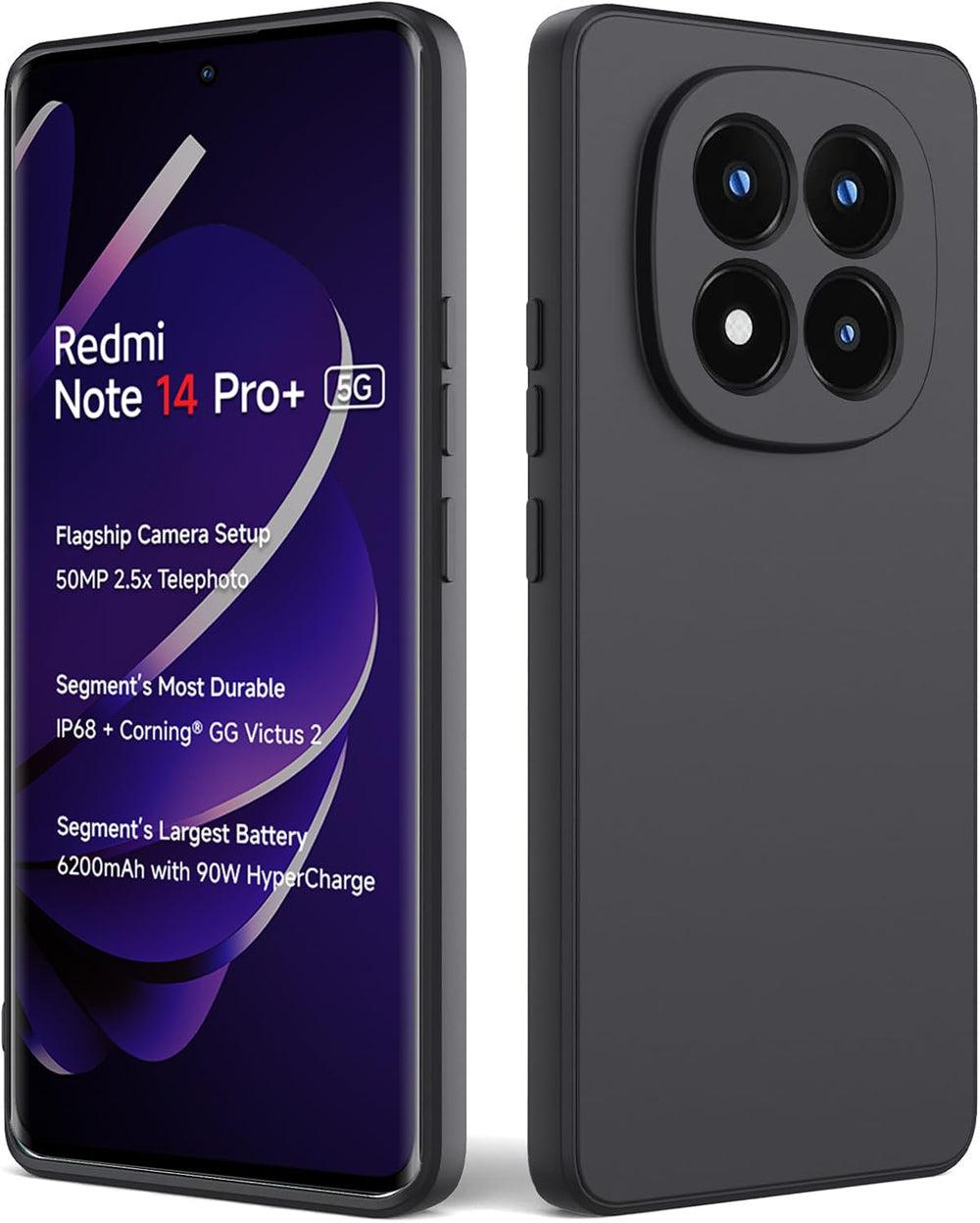 Silicone Case for Xiaomi Redmi Note 14 Pro - Black