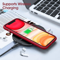 Silicone Case for Apple iPhone 12 - Burgundy