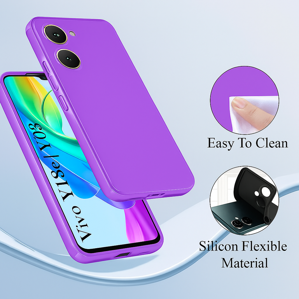 Silicone Case for vivo Y03 - Purple