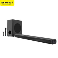 Awei Soundbar KT22 with subwoofer, front view on white background