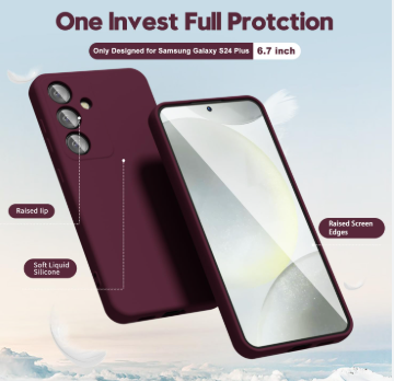 Silicone Case for Samsung Galaxy S24 Plus - Burgundy