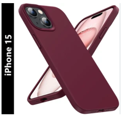 Silicone Case for iPhone 15 - Maroon