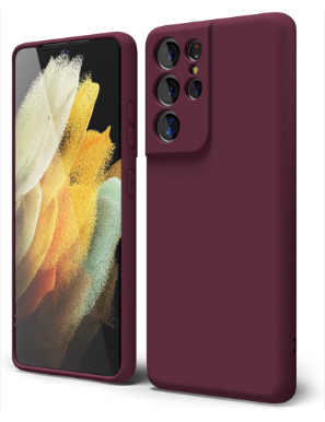 Silicone Case for Samsung Galaxy S21 Ultra - Burgundy