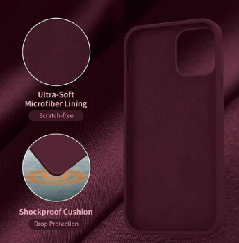 Silicone Case for iPhone 12 - Maroon