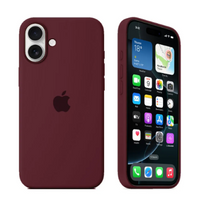 Silicone Case for iPhone 16 - Burgundy