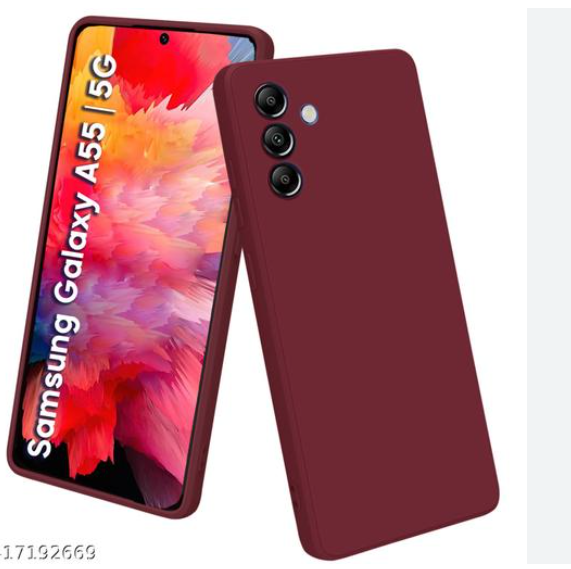 Silicone Case for Samsung Galaxy A55 - Burgundy