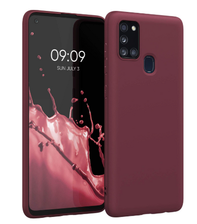 Silicone Case for Samsung Galaxy A21s - Burgundy