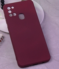 Silicone Case for Samsung Galaxy A21s - Burgundy