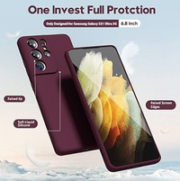 Silicone Case for Samsung Galaxy S21 Ultra - Burgundy