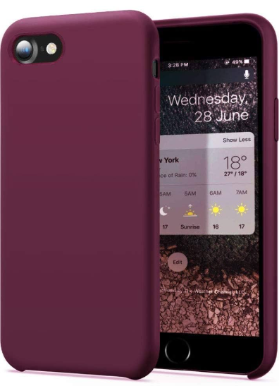 Silicone Case for iPhone 7 - Burgundy