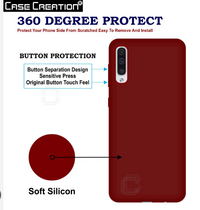 Silicone Case for Samsung Galaxy A50 - Burgundy