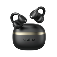 Oraimo OpenSnap OPN-373 open-ear clip-on wireless earbuds, black, white background