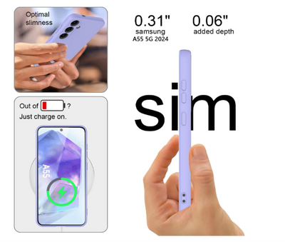 Silicone Case for Samsung Galaxy A55 - Purple