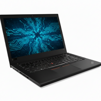 Lenovo laptop with a red screen displaying a person's face on a white background