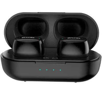 Awei T13 Pro earbuds with charging case