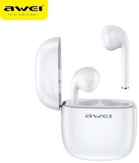 Awei T28 TWS Sports Earbuds – front view with charging case