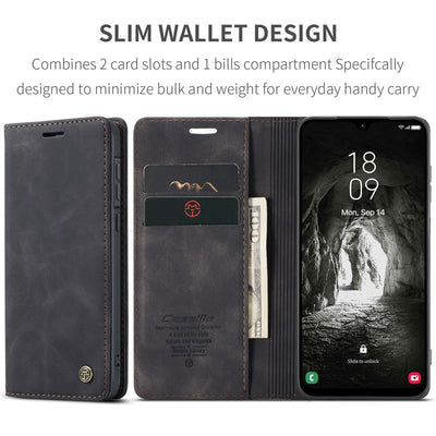 Caseme Leather Wallet Flip Cover Case Note 15 Pro – Black