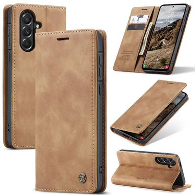 Caseme Leather Wallet Flip Cover Case Note 15 Pro – Tan Brown