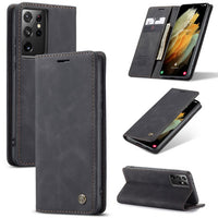 Samsung Galaxy S21 Ultra CaseMe leather wallet flip case in Black