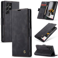 Samsung Galaxy S22 Ultra CaseMe leather wallet flip case in Black