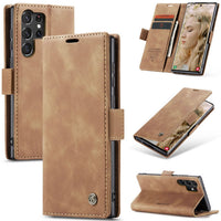 Samsung Galaxy S23 Ultra CaseMe leather wallet flip case in Brown