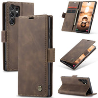 Samsung Galaxy S23 Ultra CaseMe leather wallet flip case in Coffee