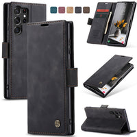 Samsung Galaxy S24 Ultra CaseMe leather wallet flip case in Black