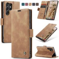 Samsung Galaxy S24 Ultra CaseMe leather wallet flip case in Brown