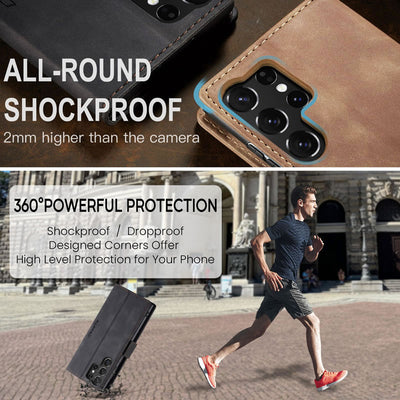 Tecno Camon 50 CaseMe Leather Wallet Flip Case – Magnetic Cover with Card Slot & Kickstand | Black
