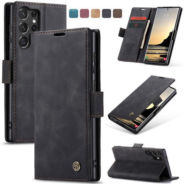 Samsung Galaxy S25 Ultra CaseMe leather wallet flip case in Black