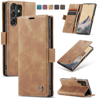 Samsung Galaxy S25 Ultra CaseMe leather wallet flip case in Brown