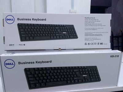 Dell KB-218 Wired USB Business Keyboard – Black | Full-Size with Number Pad