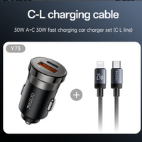 Yesido Y73 – 30W dual-port car charger set with USB-C to Lightning cable