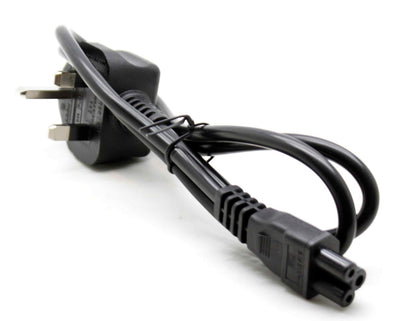 Laptop Flower Power Cable – Black (UK 3-Pin to C5 Clover Leaf, Fused)