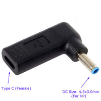 USB-C female to 4.5 x 3.0mm HP blue tip adapter - connector detail