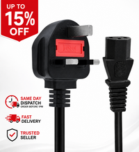 Kettle lead power cable, UK 3-pin to IEC C13