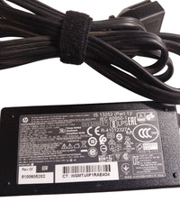 HP original 65W charger, specifications label