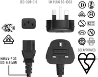 Power cable, IEC C13 kettle connector