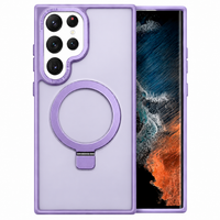 Frosted Matte Magnetic Metal Kickstand Case – Shockproof &amp; Wireless Charging | Samsung Galaxy S23–S25 Series