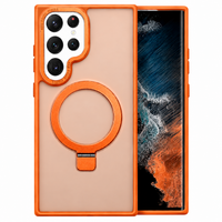 Frosted Matte Magnetic Metal Kickstand Case – Shockproof &amp; Wireless Charging | Samsung Galaxy S23–S25 Series